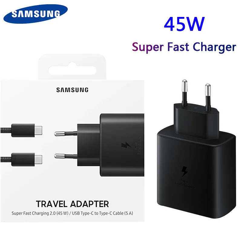 Original Samsung Fast Charger 45W Fast Type C Adapter Cable for Samsung GALAXY Note 10 20 S20 Plus S20 Ultra S21 A71 A80 A91 wallcharger