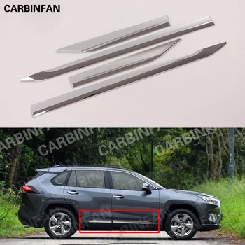 

Car styling ABS Chrome Side Door Line Garnish Body Trim Accent Molding Cover Bezel Decorate For TOYOTA Rav4 RAV 4 2019 2020
