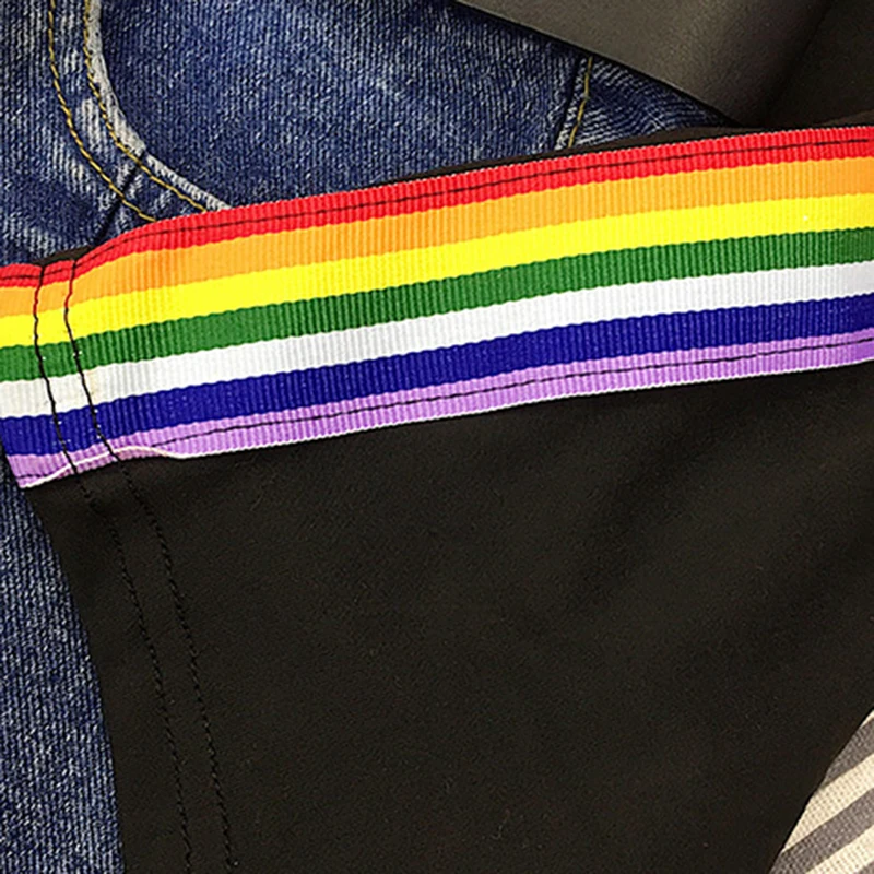 Женская футболка с длинными рукавами мягкая свободная в радужную полоску