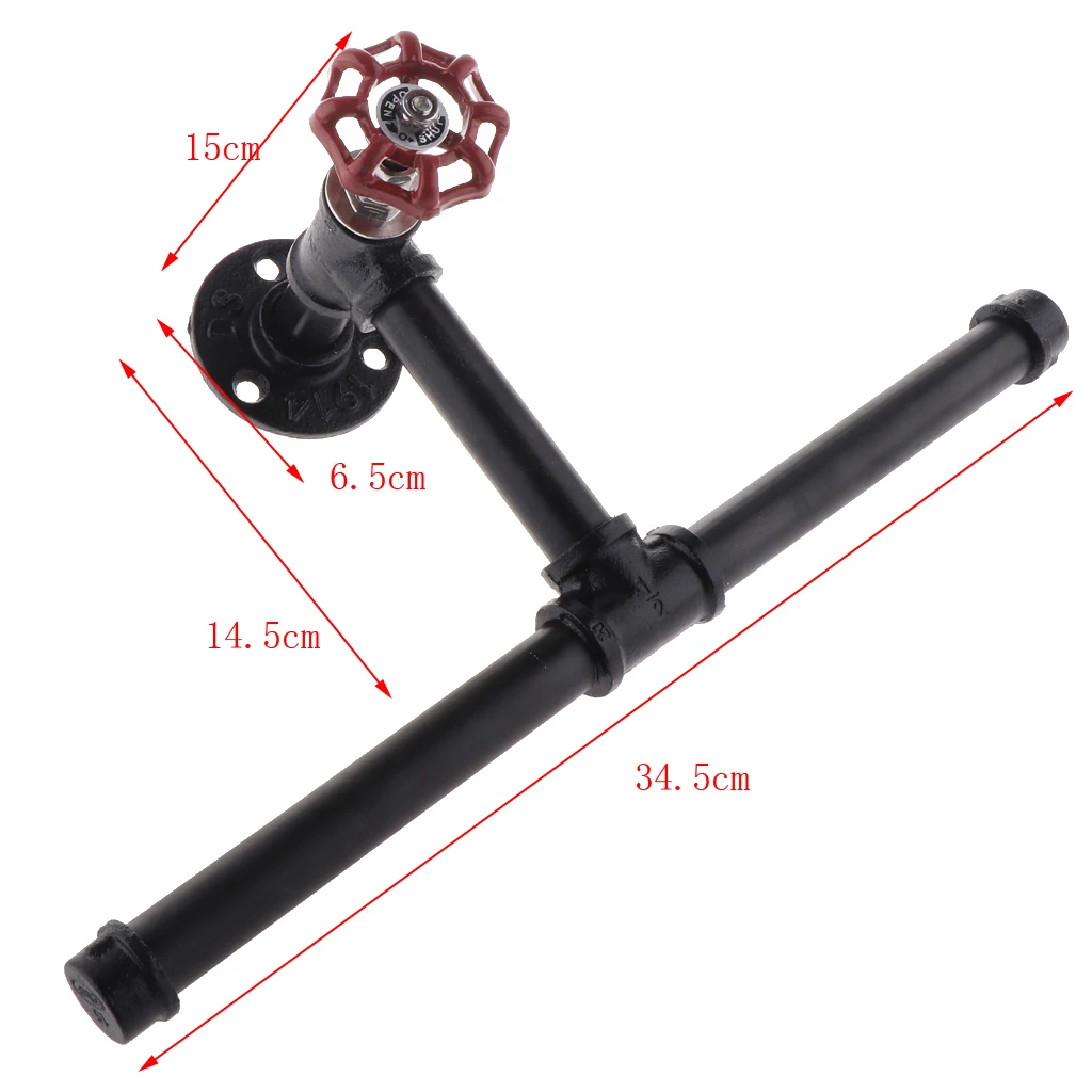 Industrial Retro Iron Pipe Wall Mounted Toilet Roll Paper Holder Towel Rack for Restaurant Bar Restroom Bathroom