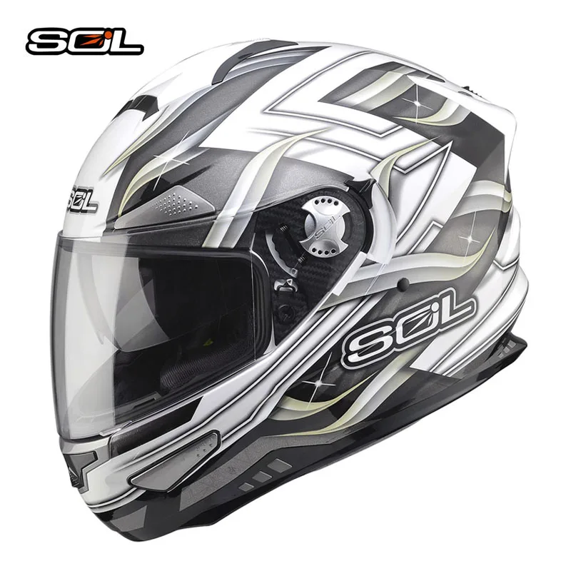 SOL SF-5, двойной козырек, мотоциклетный шлем, флип-ап, шлем для мужчин и женщин, полный шлем для мотокросса, шлем с точечной сертификацией - Цвет: F