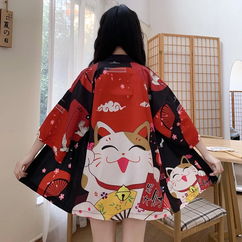 Japanese Kimono Women 2025 Cardigan Beach Traditional Cosplay Yukata Female Obi Haori Clothing