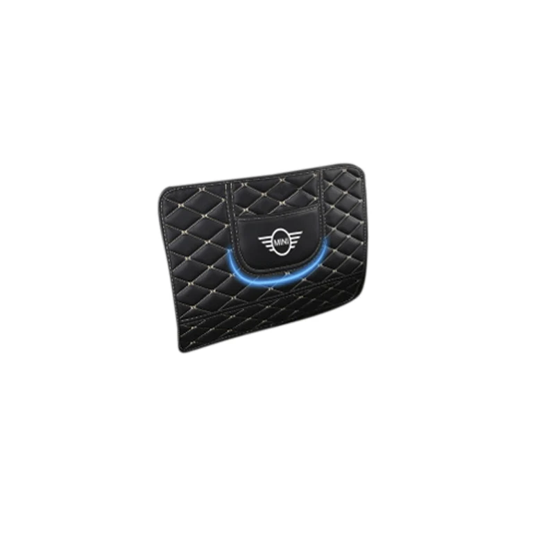Черный KJAUTOMAX для MIni Cooper R50 R53 R55 R56 R60 F54 F55 F56 F60 сиденье Анти Грязный Kick Pad из искусственной кожи черный красный - Название цвета: Черный