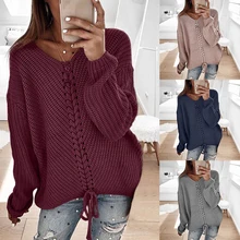 Модный осенний свитер в стиле пэчворк женская зимняя одежда с кисточками Повседневный трикотажный женский свитер Свободный пуловер-трико