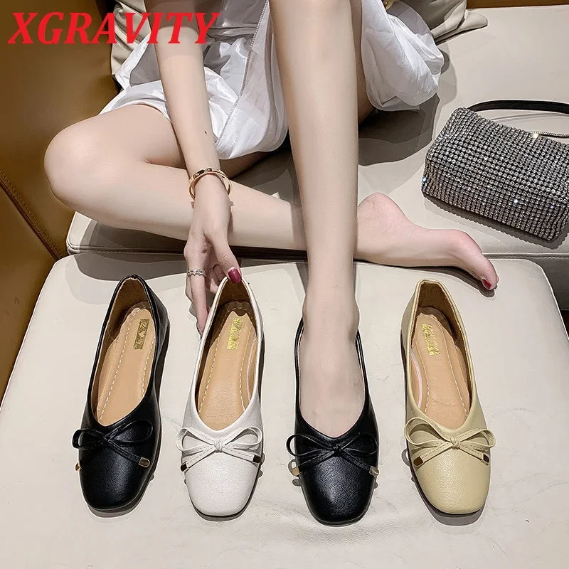 

0050 New Fashion Casual Summer Shoes Elegant Comfortable Ladies Fashion Flats Leisure Butterfly Knot Female Flat Shoes Women