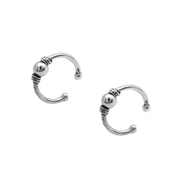 

925 Sterling Silver Earring Cuff Ball Charm Ear Cuffs Clip Earrings Fake Piercing Jewelry For Women Hypoallergenic