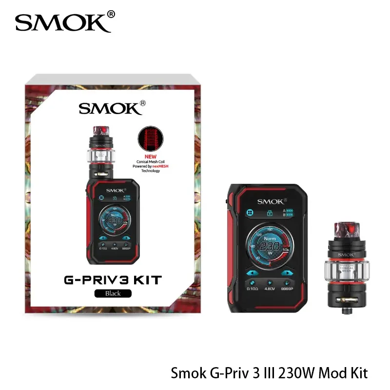 SMOK G PRIV 3 комплект коробка мод 230 Вт 5 мл TFV16 Lite майка сетка 0.2ом Двойная 0.15ом катушка