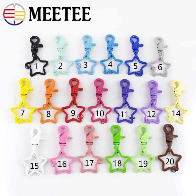 5/10 шт. Meetee 43 мм конфеты брелок Кольца для пряжки звезда брелок для ключей Разделение собака пряжки карабин Лобстер "сделай сам" брелок-подвеска
