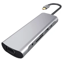 10 в 1 type C к HDMI многофункциональная док-станция для MacBook usb-хаб PD Быстрая зарядка