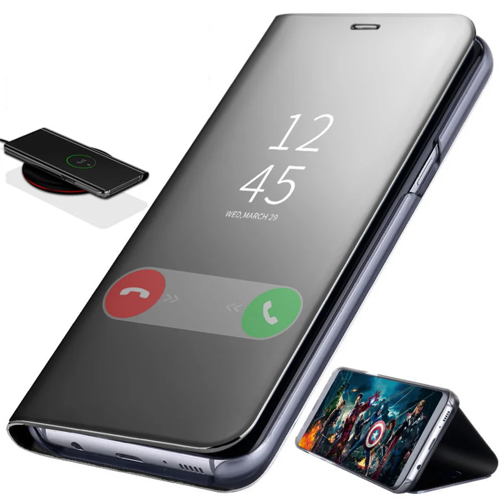Phone Case Smart Mirror Flip Case Flip Holder Case For Samsung Galaxy A54 A55 A53 5G A35 A14 A34 A33 A52 A32 A13 A12 A24 A23 A22 A73 A72 A25 A15 Mirror Back Cover