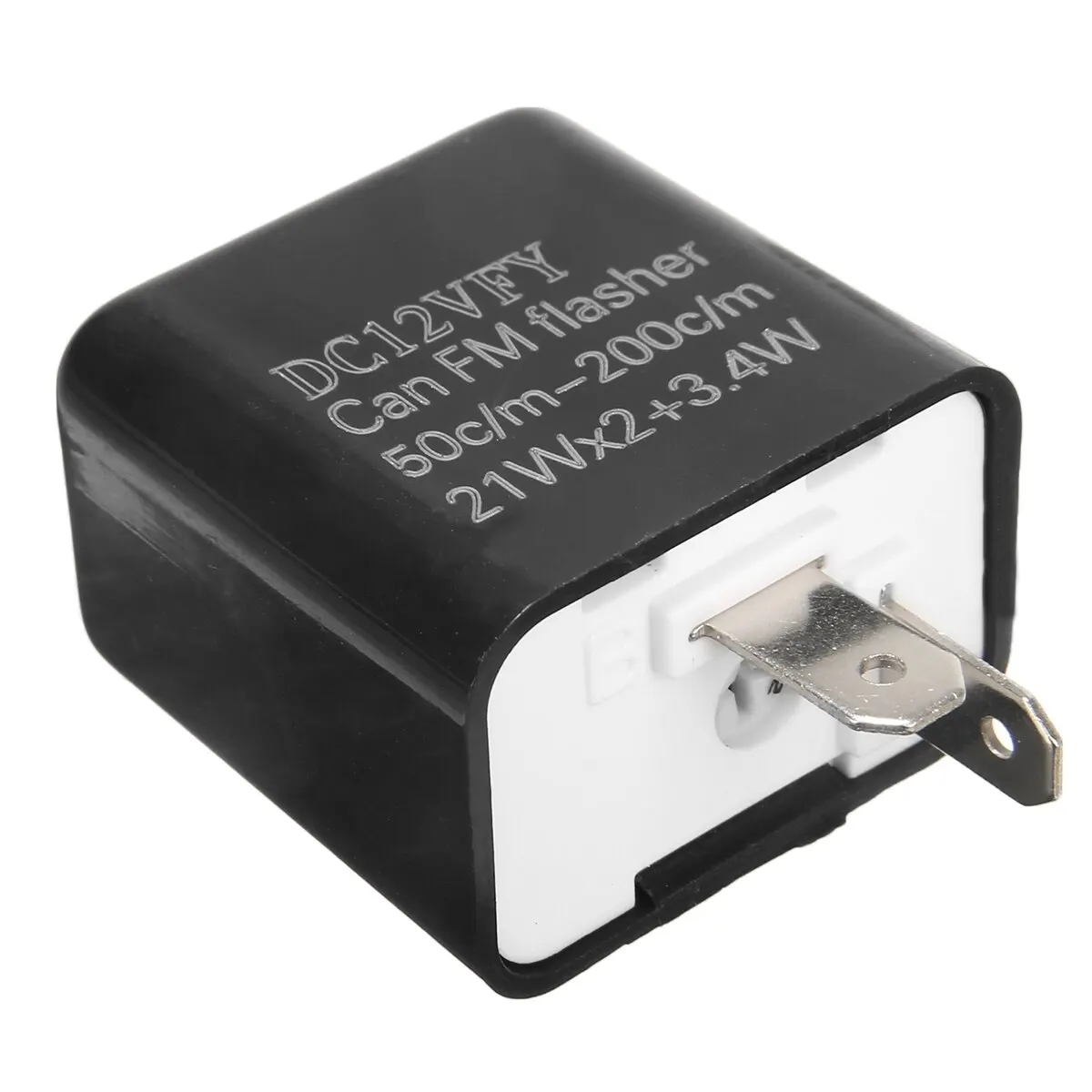 1PC High Quality 12V 2 Pin Motorcycle Adjustable Flasher Relay Black Moto Accessories For LED Turn Signal Indicator Light