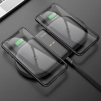 Hoco Snelle Dual 2in1 Draadloze Oplader Pad Voor Airpods Pro Voor Iphone X Xr Xs 11 Pro Max Samsung S10 xiaomi Qi Inductie Opladen