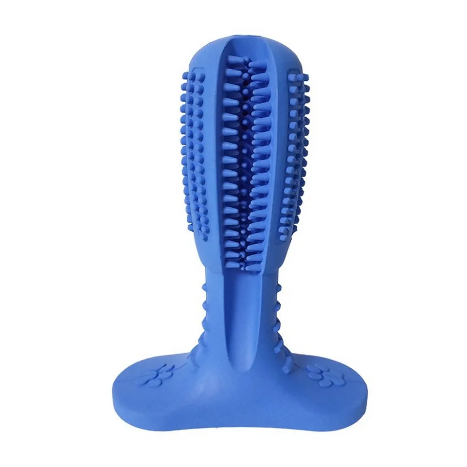 Blue Dog Toothbrush Rubber Dog Toys Pet Chewing Toys Remove Bad Breath Cleaning Dog Tooth Toys For Small Puppy Large Dogs Accessories - Цвет: Blue