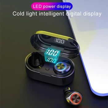 

Headset TW80 Wireless Earphone Bluetooth 5.0 Earphone Bass HiFi Steroe Earbuds TWS Mini Earbuds With Mic + LED Display Charging