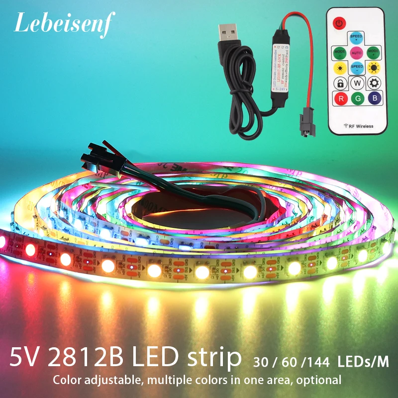 Светодиодная лента RGB WS2812B с 14 клавишами Адресуемая Пиксельная для телевизора