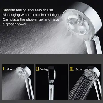 

Double-sided Water Saving Bath Shower Head High Pressure 3 Modes Handheld Adjustable Jetting SPA Nozzle Bathroom Tool