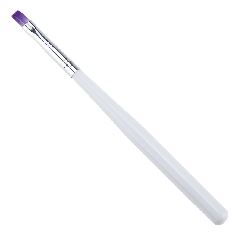 1PC Nail Art Brush Builder UV Gel Drawing Painting Brush Pen for Manicure DIY Tool Gradient Purple Color Brush White Handle