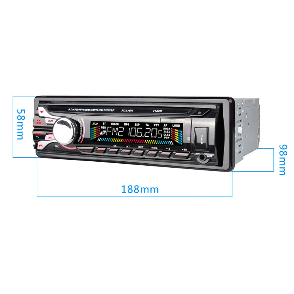 12 В автомобильный BT MP3-плеер Радио Стерео головное устройство USB/TF/AUX-IN/FM In-dash несколько замыканий защиты тест fm-радио функция