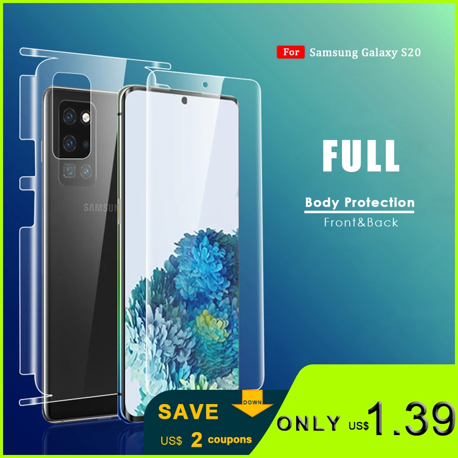 Для Samsung Galaxy S20 Plus ультра передняя + задняя крышка полная защита экрана полное