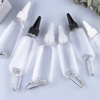 

10pcs 30ml/50mlEmpty Hand Sanitizer Bottles with Pointed Mouth Cap Refillable Gel Bottles Lotion Bottles with Hook Random Cap