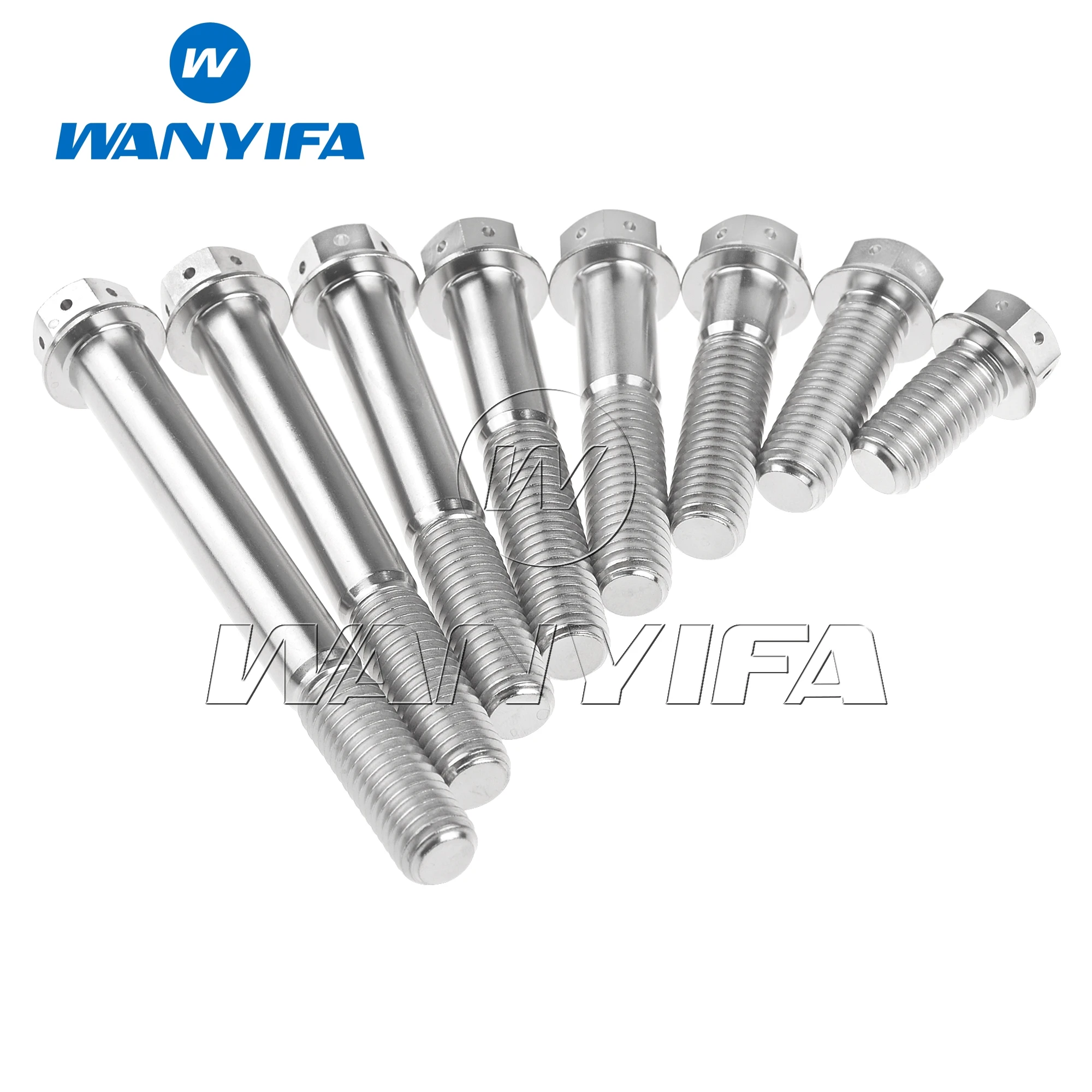 Wanyifa Titanium Ti Bolt M6/M8x10 15 20 25 30 35 40 45 50 55 60mm Flange Hex Head Screw For Motorcycle Refitted