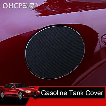 

QHCP Car Fuel Tank Cap Cover Protection Carbon Fiber Gasoline Tank Decorative Sticker For Alfa Romeo Giulia Exterior Accessories