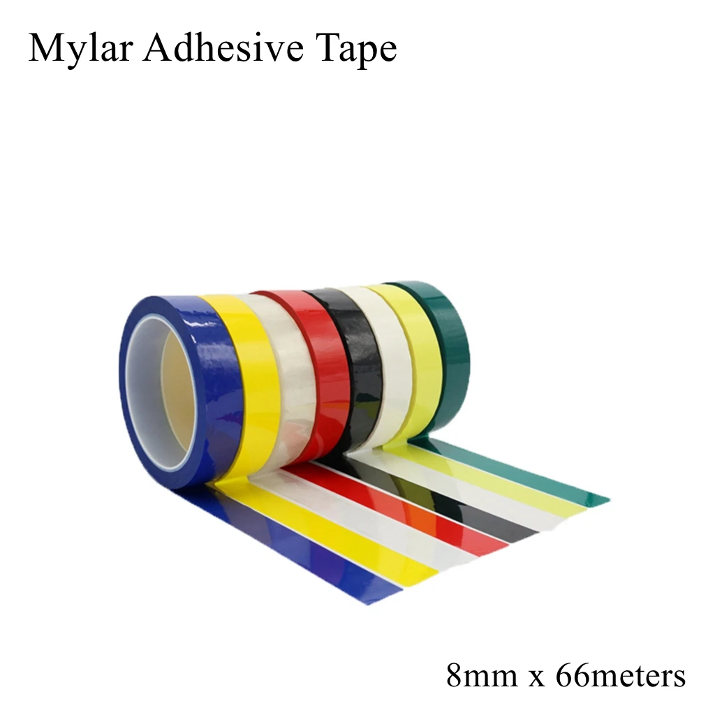 8mm Mylar Adhesive Tape Mara Heat Resistant Flame Retardant Motor Binding Transformer Insulation Coil Wrap Fixing Multicolor |