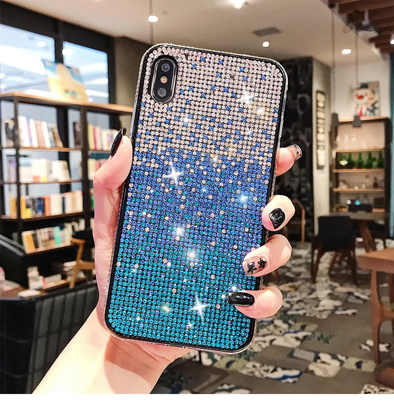 Abmos Gradient diamond phone case For iPhone X XR SX MAX 11 Pro Max 6 6s 7 8 Plus Rhinestone shell Fashion Cover |