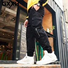 GXXH уличная одежда над размером d брюки карго осенние мужские мешковатые карманы джоггеры брюки плюс размер спортивные брюки с эластичной талией