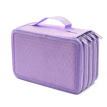 

72 Holes 4 Layers Pencil Case For School Student Oxford Bag Marker Storage Colored Pencils Pen School Supplies Purple