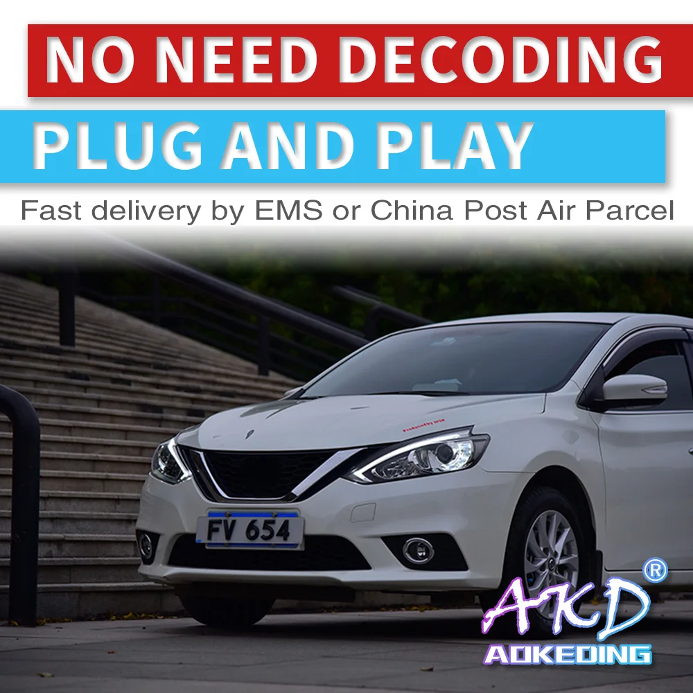 AKD тюнинг автомобильные фары для Nissan Sentra Sylphy- светодиодные фары DRL ходовые огни биксеноновые фары противотуманные глаза ангела