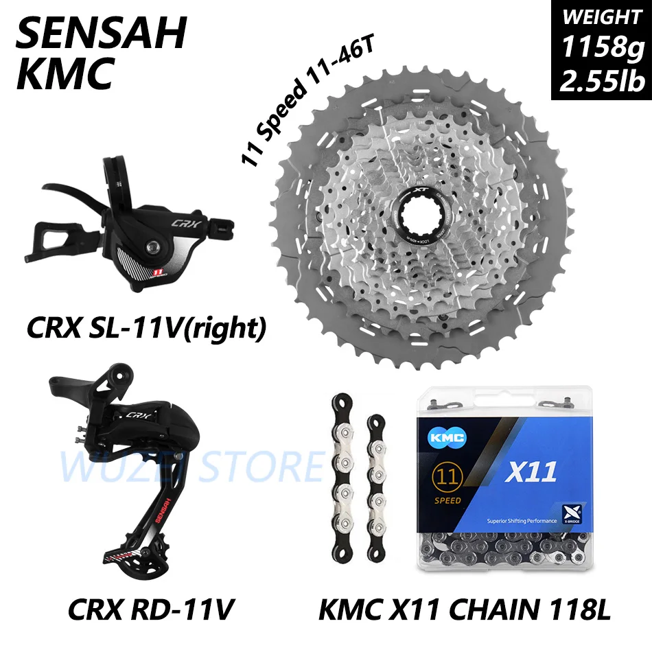 SENSAH CRX 1X11S M7000 велосипедные переключатели 11-40/42/46/50T Кассетный Маховик KMC X11 цепи Prowheel кривошипно mtb велосипеда указано - Цвет: CRX and M8000 11-46T