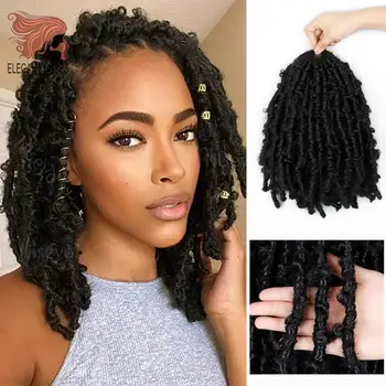 

ELEGANT MUSES 12inches Distressed Butterfly Locs Crochet Braiding Hair 3PCS/Lot New Style Hairstyles Extensions For Women