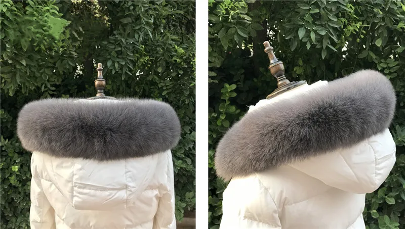 Женский зимний воротник из натурального Лисьего меха, Женская парка, пальто, капюшон, отделка, воротник из натурального меха, шарфы, теплый шарф, шаль, меховые аксессуары