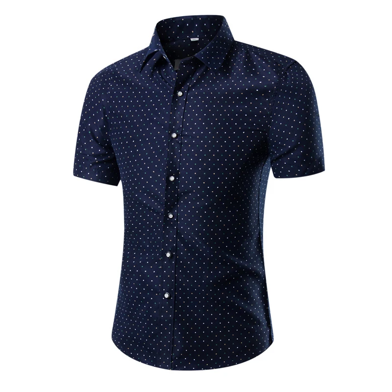 

2020 Summer New Fashion Mens Shirts Casual Printed Shirts for Men Turn Down Collar Short Sleeve Shirts for Men 10 Colors