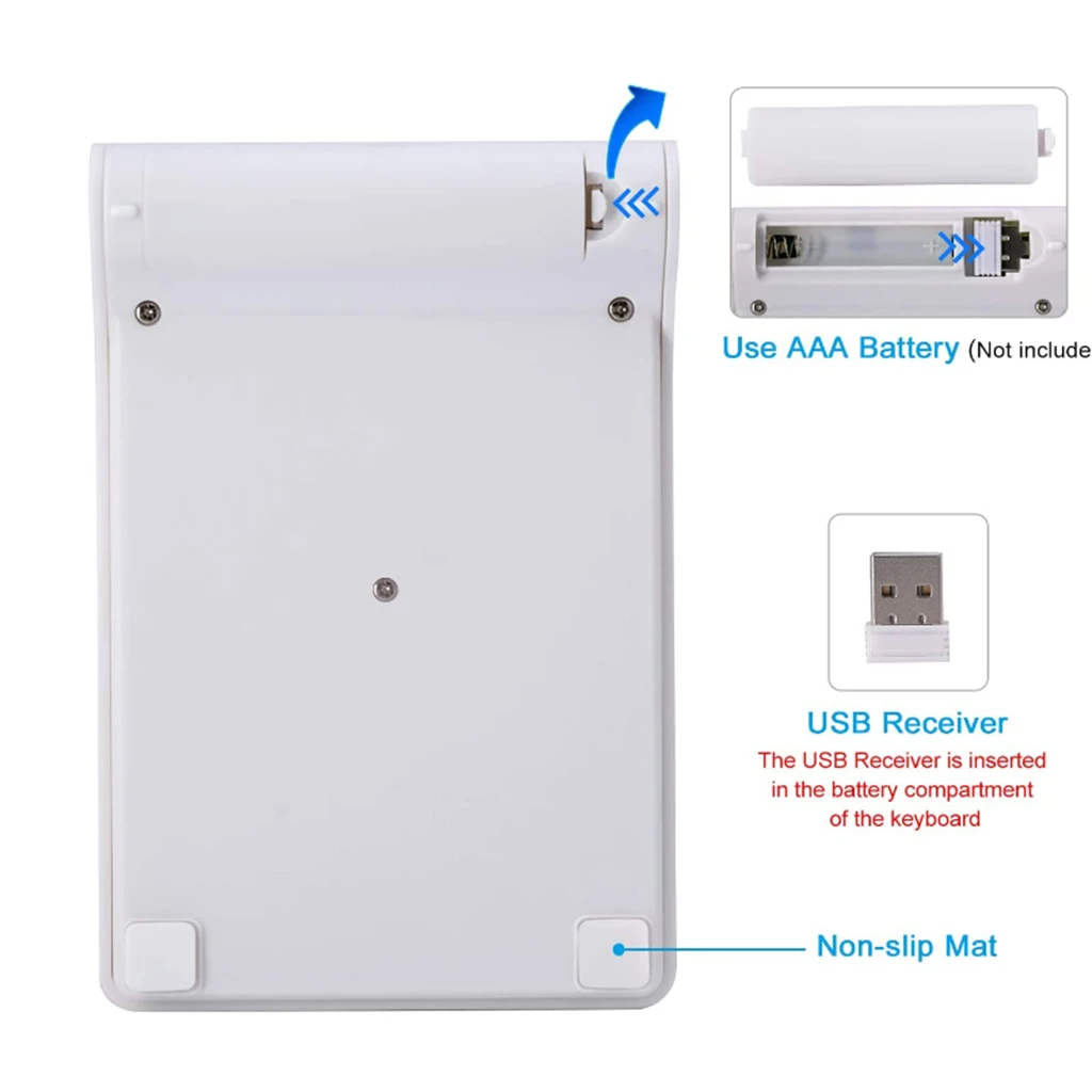 2.4G Numeric Keypad Wireless Financial Keypad With Mouse 18 Keys Number Pad Portable Silent Financial Accounting Keyboard