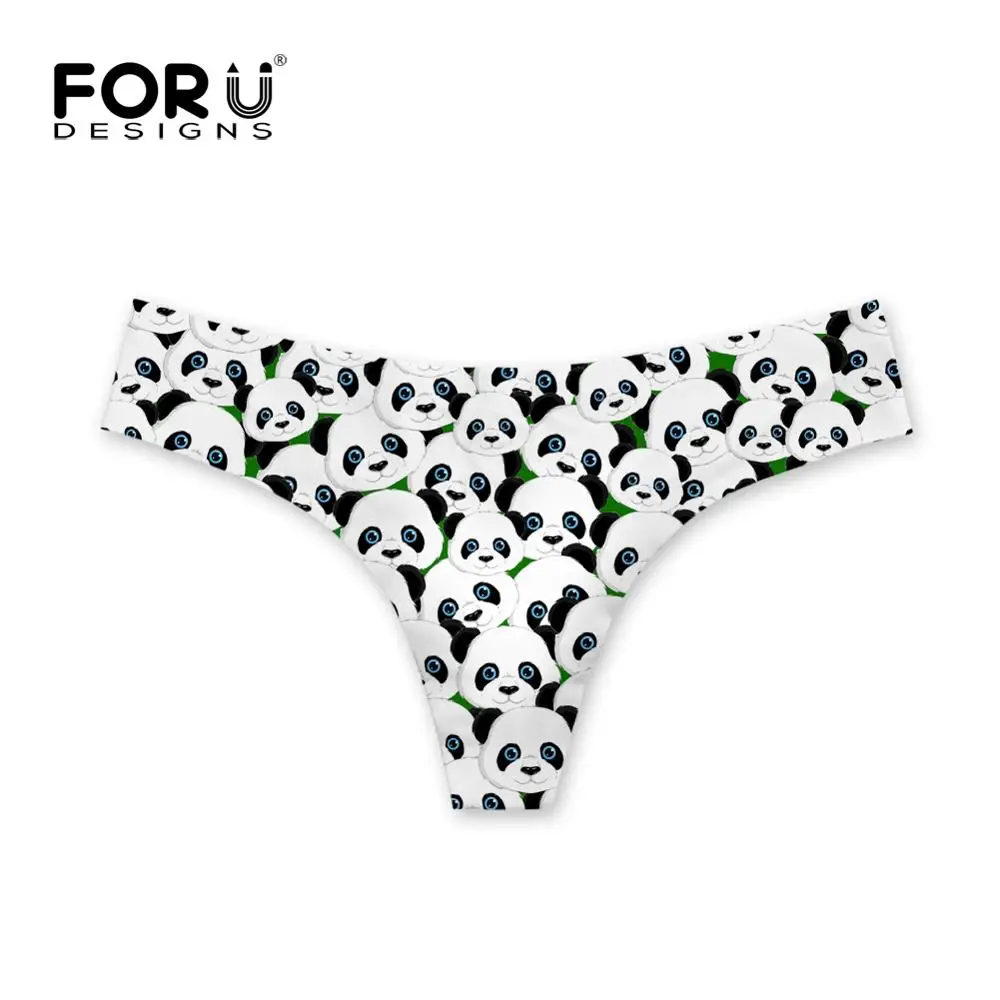 FORUDESIGNS/бразильские Плавки бикини, стринги, купальник с геометрическим рисунком милой панды, сексуальный купальник, шорты для женщин, хипстерские купальники