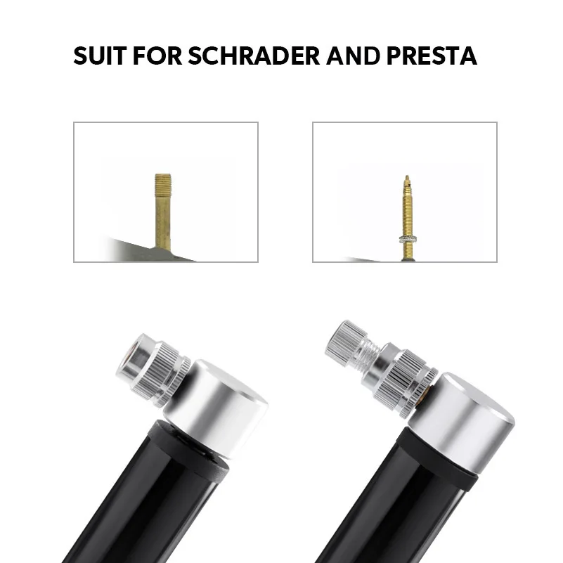 Aluminum Mini Bicycle Pump Bike Accessories Portable MTB Road Bike Tire Air Inflator Pump For Schrader/Presta/Basketball/Soccer