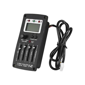 

4 Band EQ Pre-Amp Equalizer Pickup Acoustic Guitar Preamplifier Piezo Pickup with LCD Tuner and Volume Control