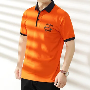 

Fat Man Short Sleeve T Shirt Male Thin Section Plus Fat plus Size Lapel Polo Shirt Loose Fat Large Size Solid Color T Shirt