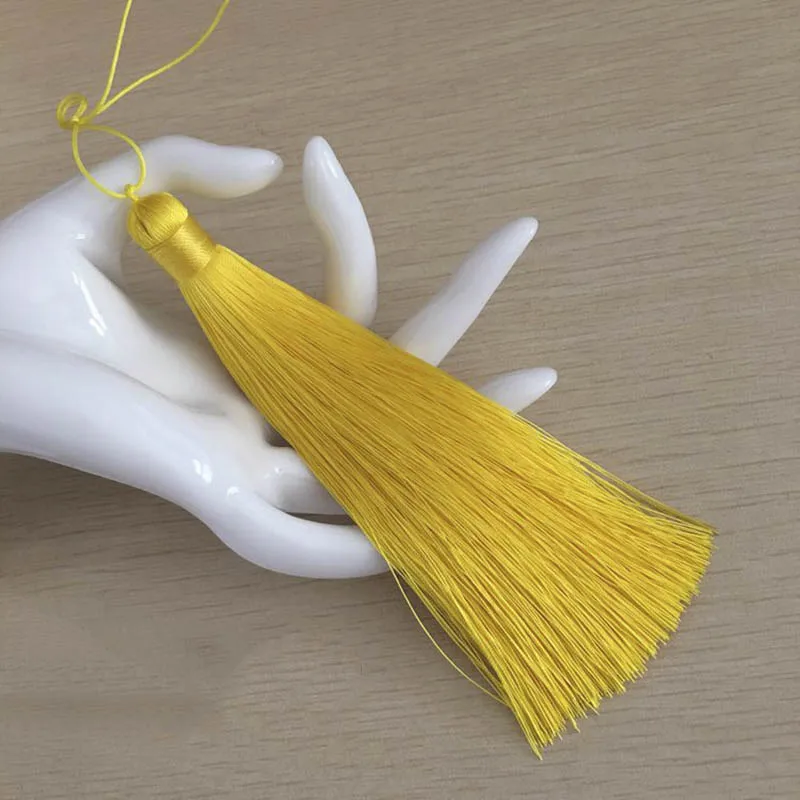 Yellow 10 шт. 15 см длинные шелковые кисточки Шарм Кулон для Diy ювелирных изделий кисточкой серьги ручной работы одежда Ремесла Результаты поставщика - Цвет: Yellow