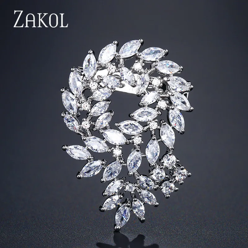 Женская винтажная брошка ZAKOL в виде кленового листа украшения для костюма