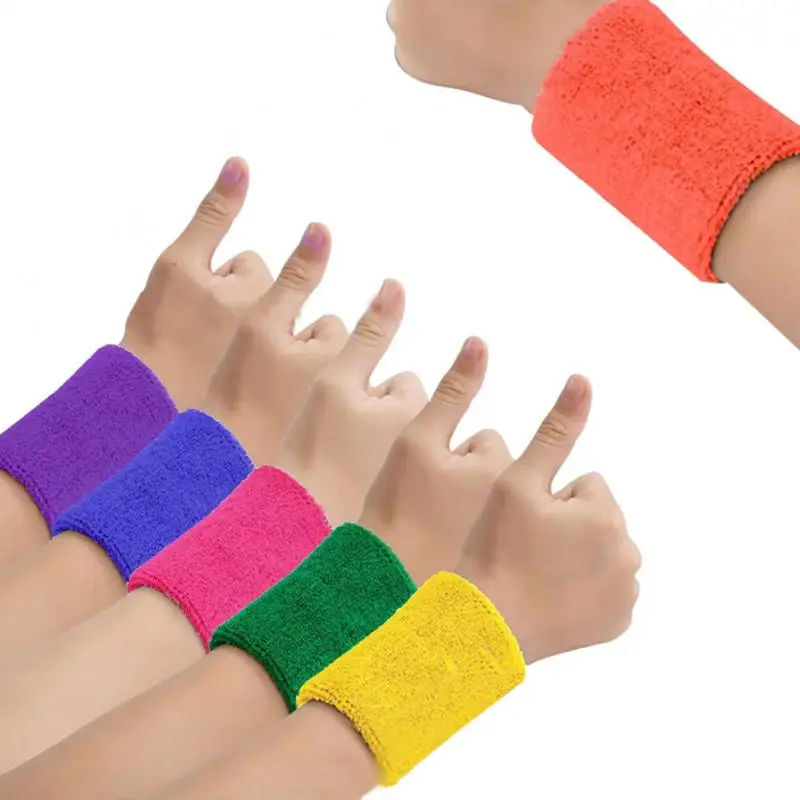 

8*8cm Sports Wrist Protection Basketball Badminton Sweatbands Wrist Band Cotton Knitted Breathable Soft Sports Protective Gear