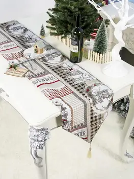 

New Arrivals 1 Pc 30x180cm Christmas Table Runner Decorative Embroidered Tablecloth For Christmas Decorations