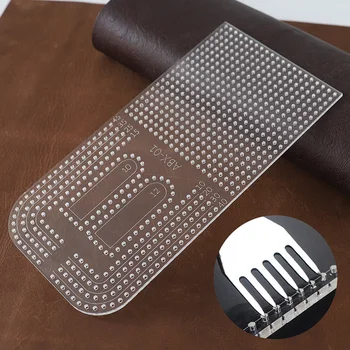 

1Set DIY Acrylic Template Suitable For 4mm Row Pitch Right-angle Round Zipper Slot Leather Craft Pattern DIY Stencil Sewing