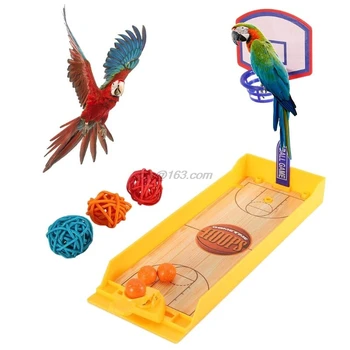 

Intelligence Parrot Basketball Toy Set Pet Birds Educational Training Toys Mini Basketball Game Desktop Play Parrots Chewing