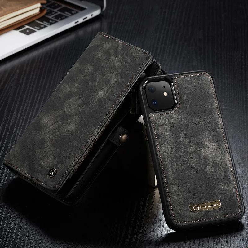 Для Iphone 11 12 Pro 11Pro чехол из натуральной кожи флип бумажник многофункциональный