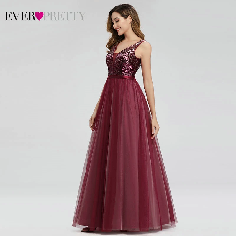 New Sparkle Prom Dresses Long Ever Pretty Sexy Double A-Line Sleeveless Sequined Evening Gowns Women Elegant Prom Dresses 2020