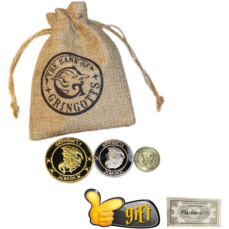 

3pcs/set Harri Coin Bag Hogwart Gringott Unum Gaueon Stckl Kout With Gift Magic World Cosplay Halloween Kids Gift
