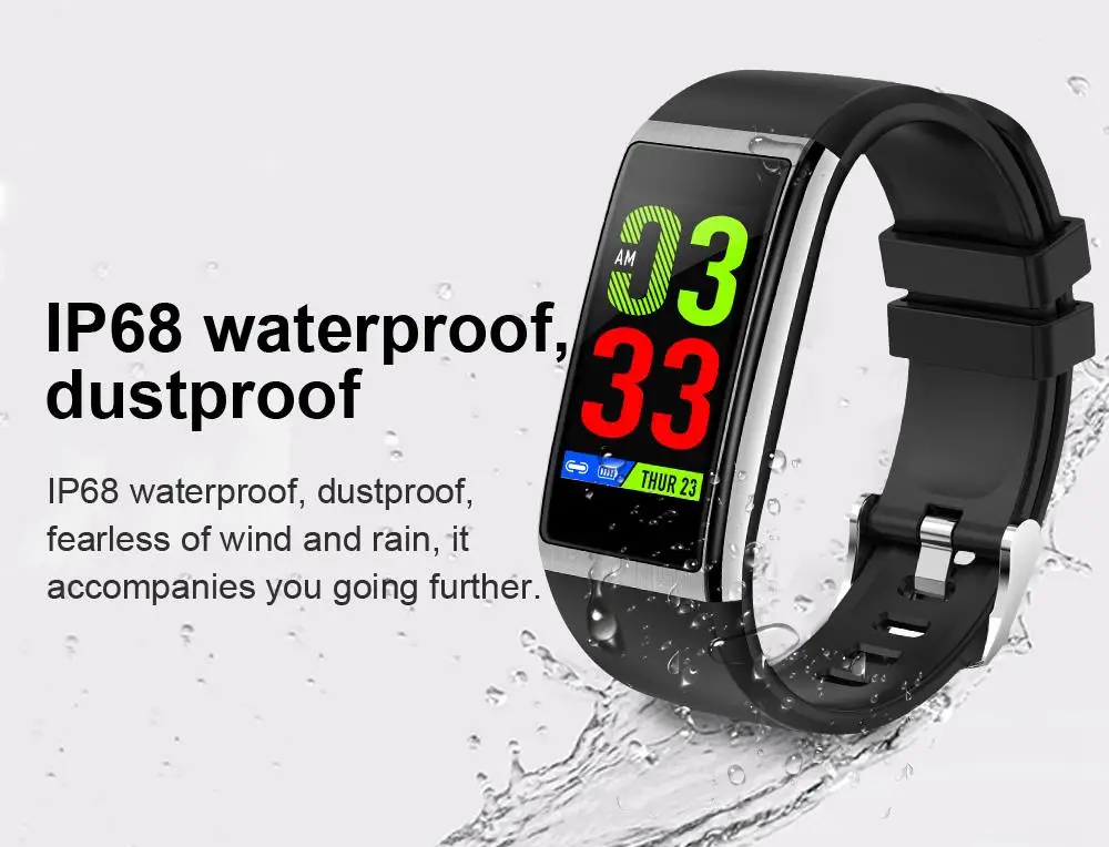 Vorke VKT1 Смарт-часы 1,14 дюймов ips цветной экран IP68 водостойкий пульсометр Smartband